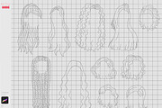 Procreate Hair Styles Anime Chibi, a Brush Add-On by ArtPrintBabe (Thumbnail 11 of 14)
