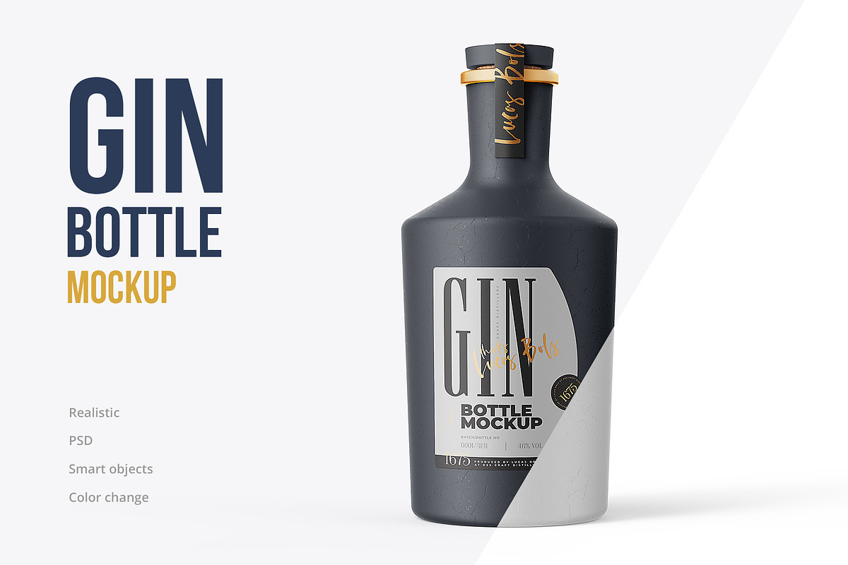 Gin Ceramic Bottle Mockup, a Product Mockup by easymock (Photo 1 of 11)