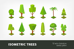 Isometric trees set, a Decorative Illustration by Good Studio