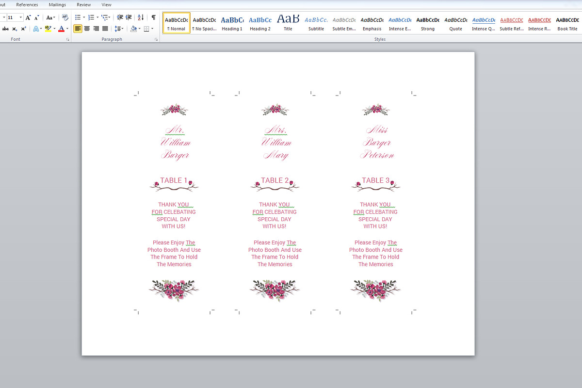 Photo Booth Place Card Template, a Card Template by retrographix (Photo 3 of 3)