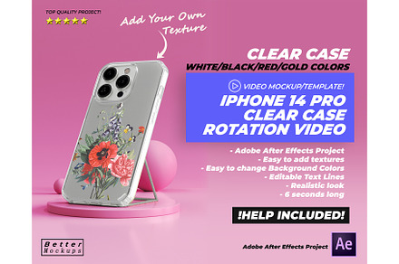 iPhone 14 Pro Clear TPU Video, an iPhone Mockup by Bettermockups