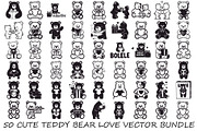 Cute Teddy Bear Love Vector Bundle, an Illustration by Designs_River (Thumbnail 1 of 51)