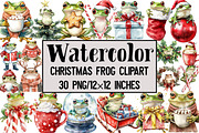 Christmas Frog Clipart, an Illustration by Design Market (Thumbnail 1 of 3)