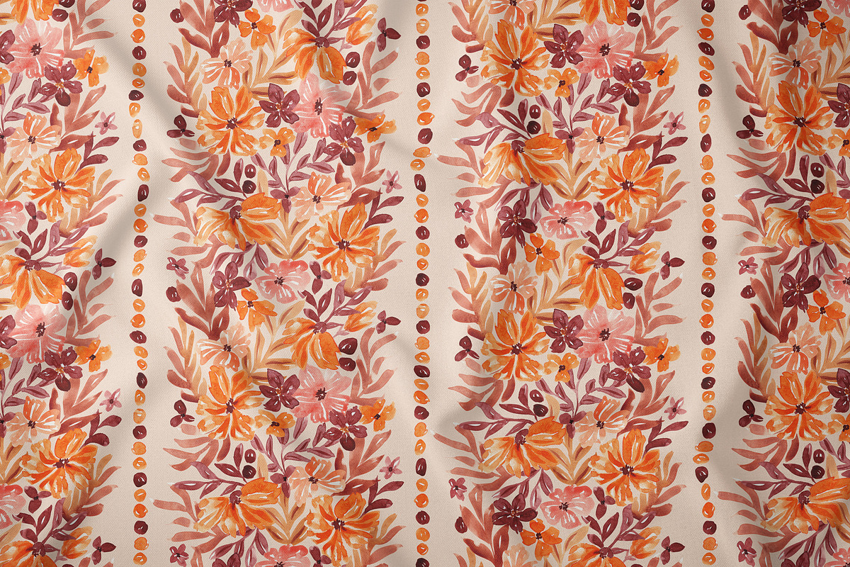 Vertical Fall Flora Seamless pattern, a Pattern Graphic by SirenaArt (Photo 4 of 16)