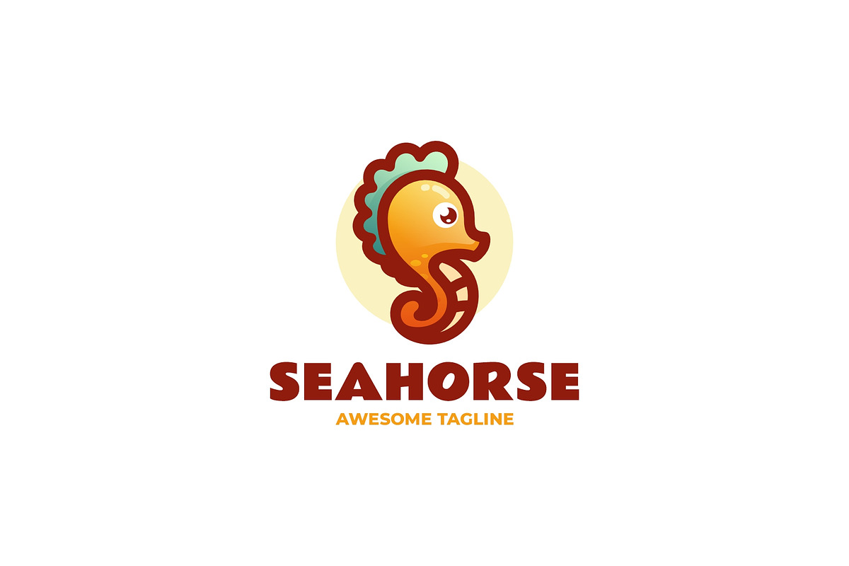 Seahorse Simple Mascot Logo, a Branding & Logo Template by Artnivora.Std