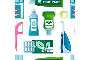 teeth care pattern. oral tooth, an Object Illustration by Multigon