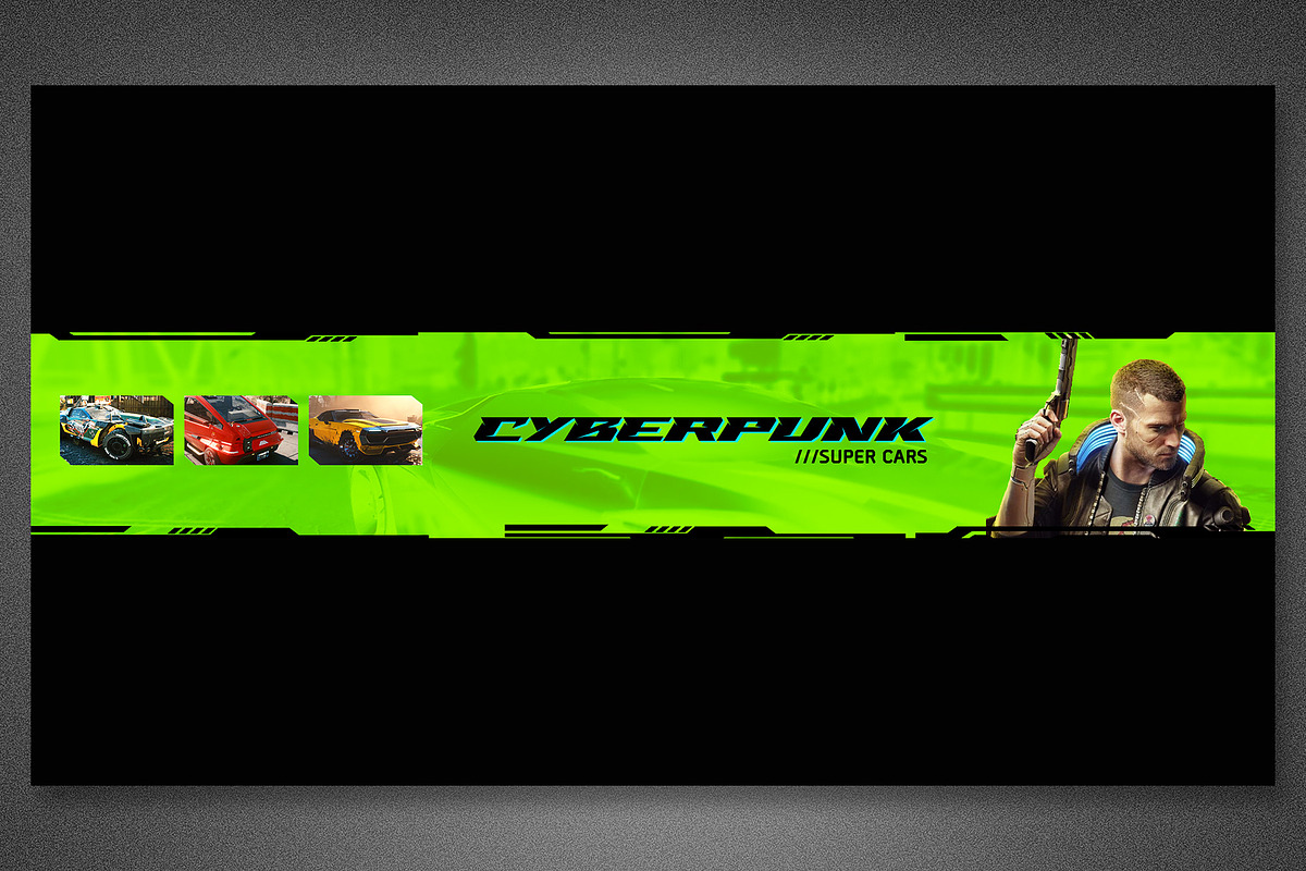 Cyberpunk YouTube Channel Art, a Social Media Template by loswl (Photo 5 of 8)