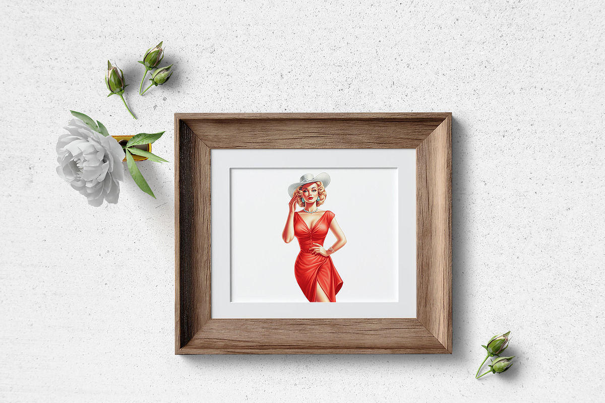Pin Up Girl Clip Art Sublimation 28, an Illustration by Manifesto Design Gallery (Photo 2 of 5)