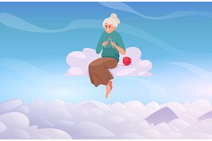 People on clouds. grandmother, a Person Illustration by Onyx