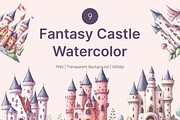 Fantasy Castle PNG Clipart, a Decorative Illustration by jvxvxnism (Thumbnail 1 of 6)