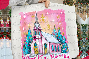 Preppy Oh Come Let Us Adore Him Png, an Illustration by OK Design