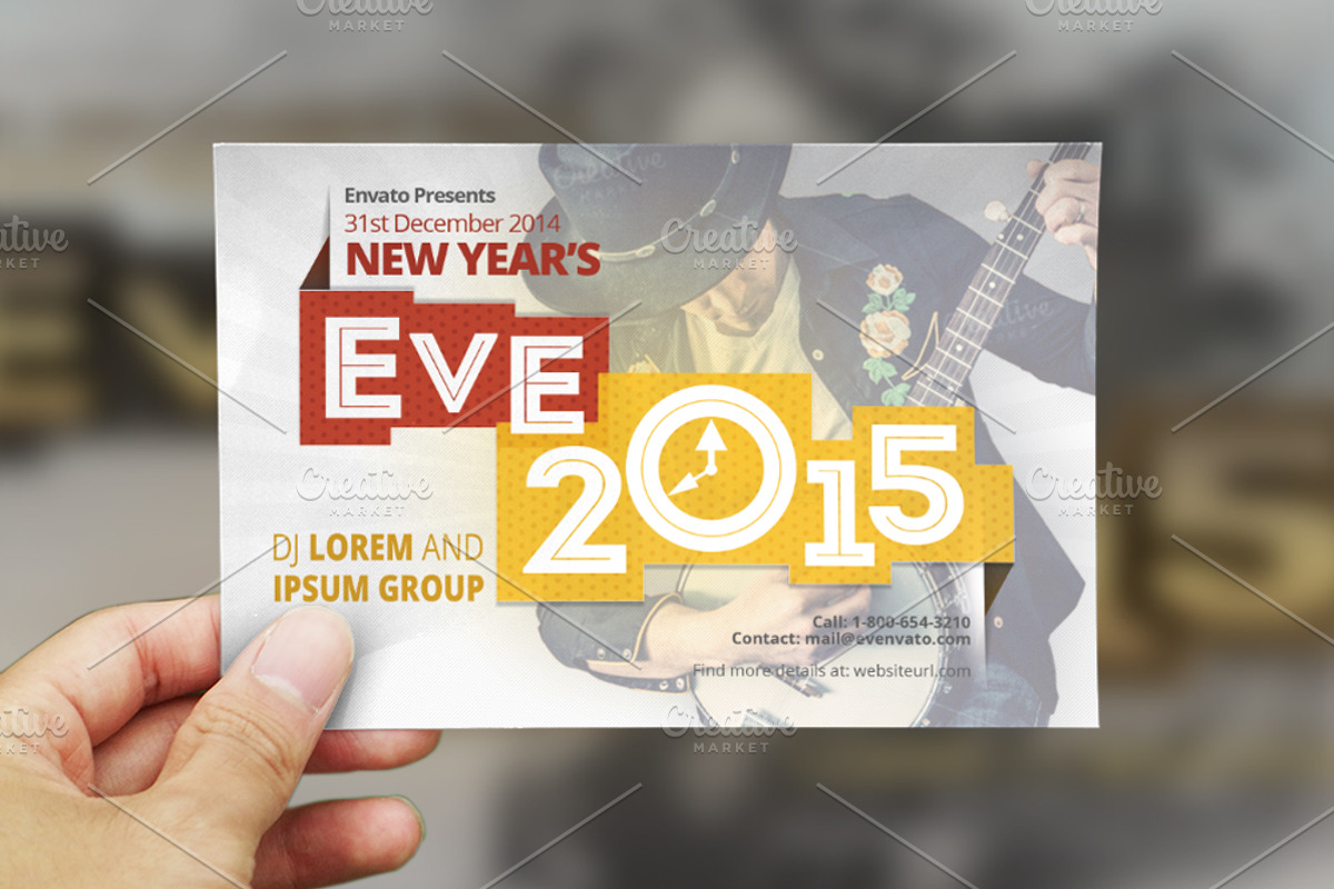 New Year Eve Postcard Template, a Card Template by Aabhaas (Photo 1 of 3)