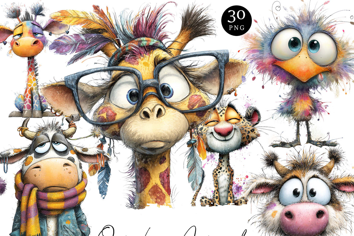 Quirky Funny Animals Clipart, an Animal Illustration by Design Scotch (Photo 1 of 8)