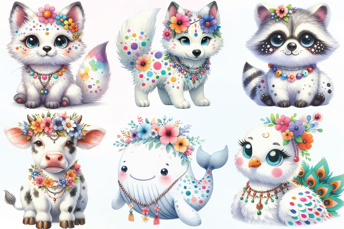 Crayon Farm Animals Cute Clipart, an Illustration by CraftArtStudio (Photo 2 of 6)