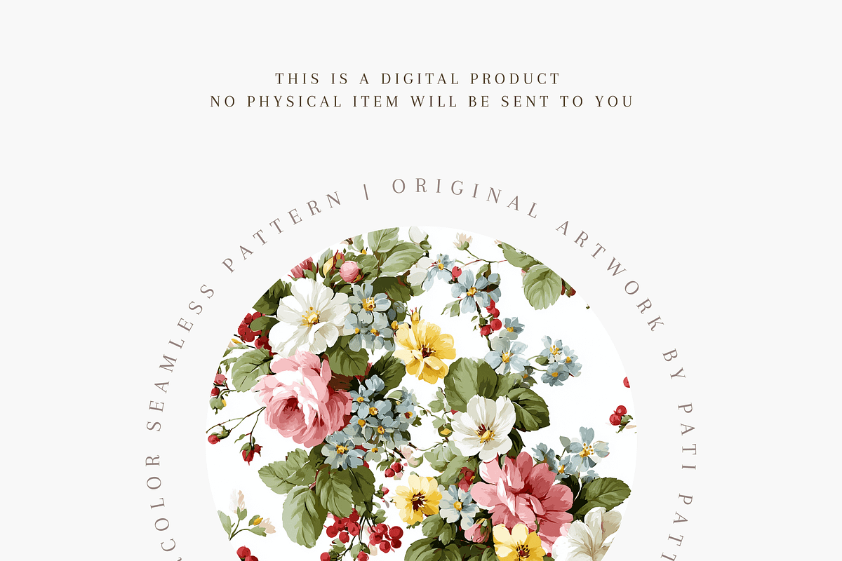 Vintage Floral Seamless Pattern, a Pattern Graphic by Pati Charm Studio (Photo 4 of 6)