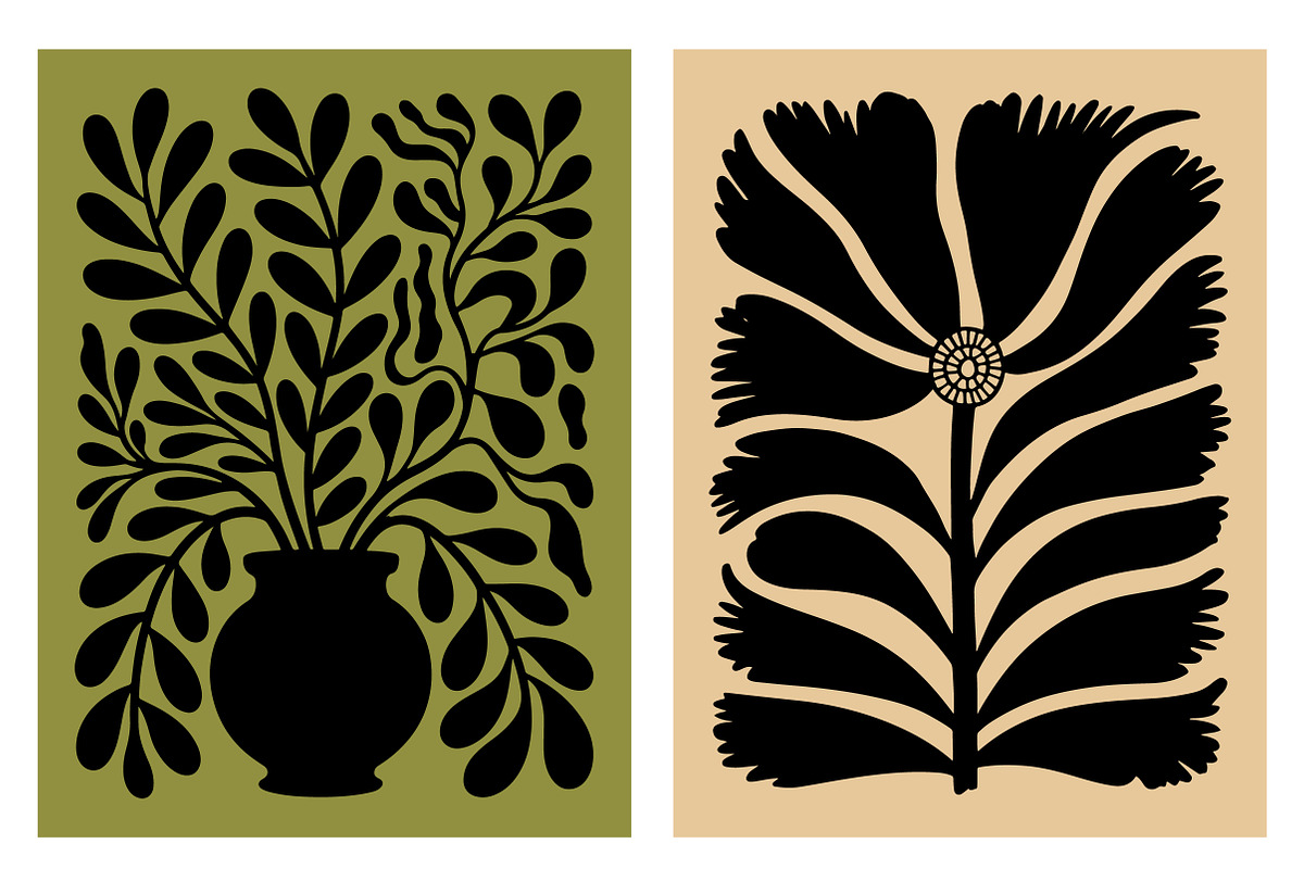 Abstract flower wall art posters set, an Illustration by Libby Wishes (Photo 2 of 11)