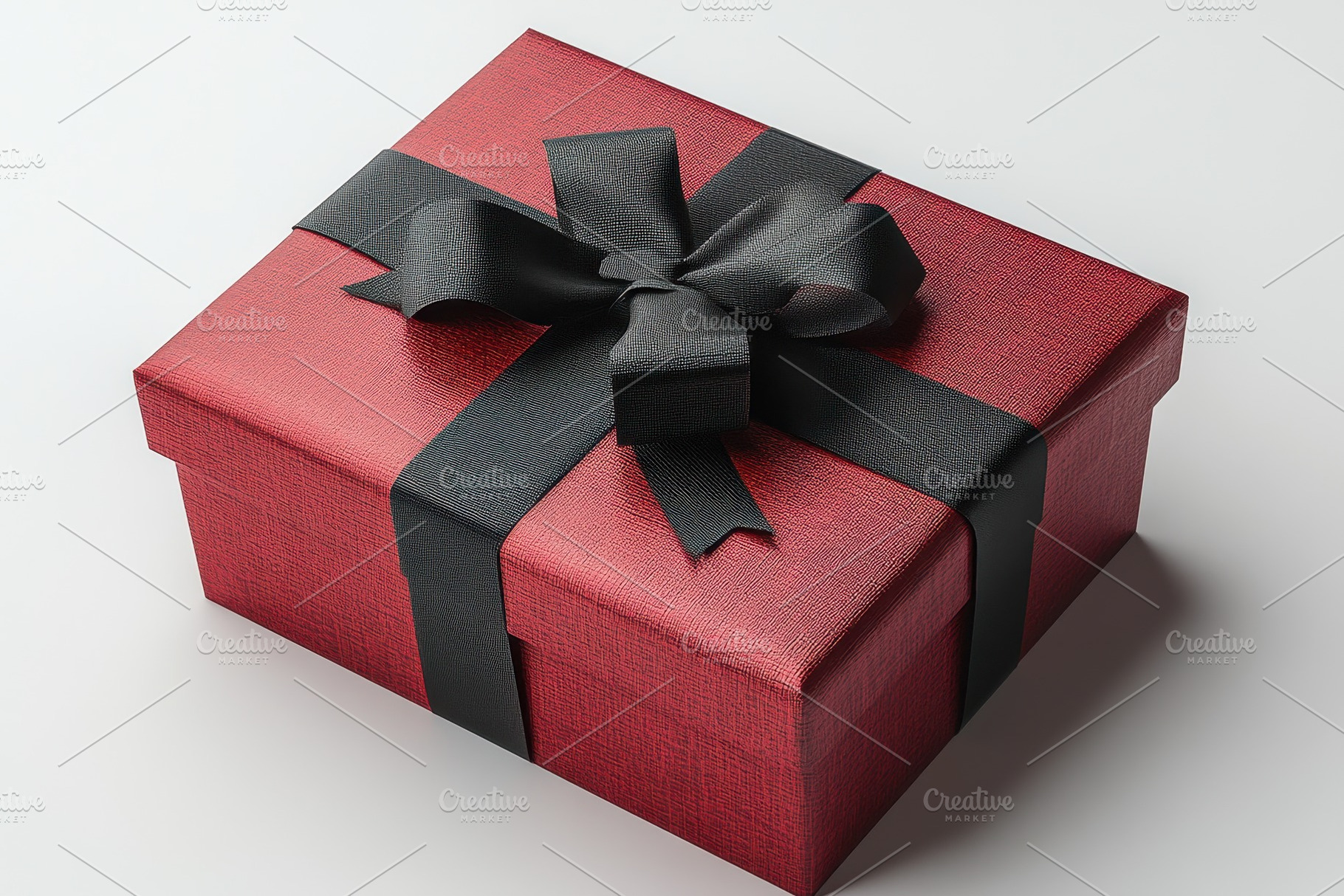 Gift box wrapped in red paper with b, a Photo by Tanuart