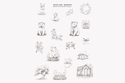 antique clipart graphite set, a Decorative Illustration by Pink Studio Art (Thumbnail 9 of 11)