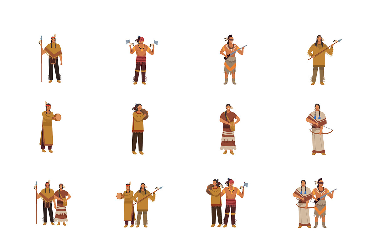 Native American Illustration Set