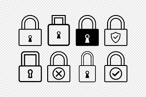 Collection of padlock icons, an Illustration by Toufiqul
