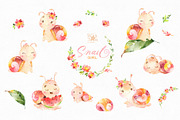 Snail & Family. Cute Collection, an Illustration by StarJam (Thumbnail 2 of 5)