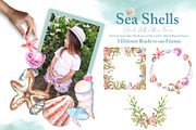 Watercolor Sea Shells Illustrations, a Work Illustration by TanataDesign (Thumbnail 7 of 10)