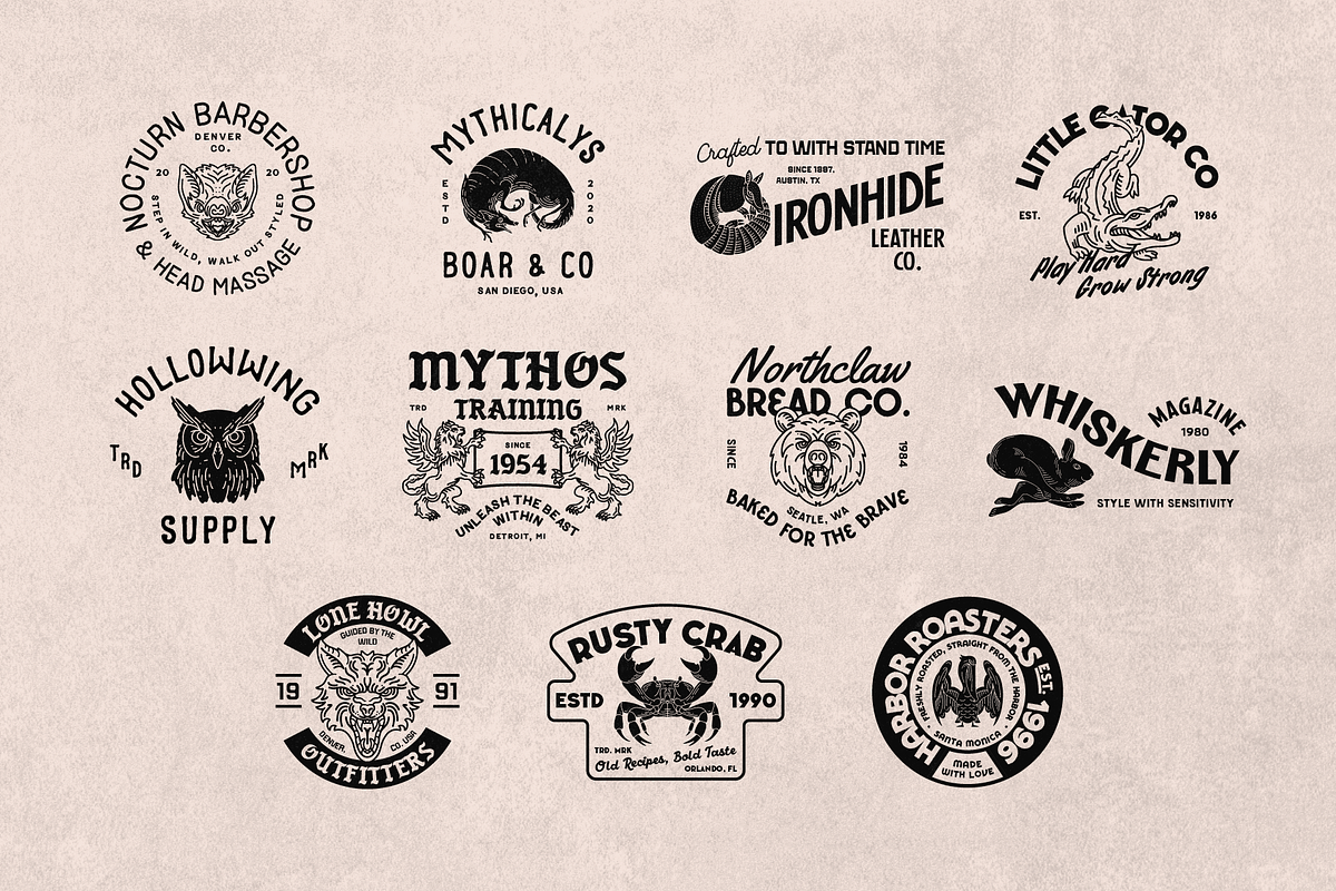Beast Logo & Badge Pack, an Animal Illustration by Skilline Supply Co. (Photo 5 of 12)