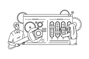 website on page seo vector, a Technology Illustration by pikepicture