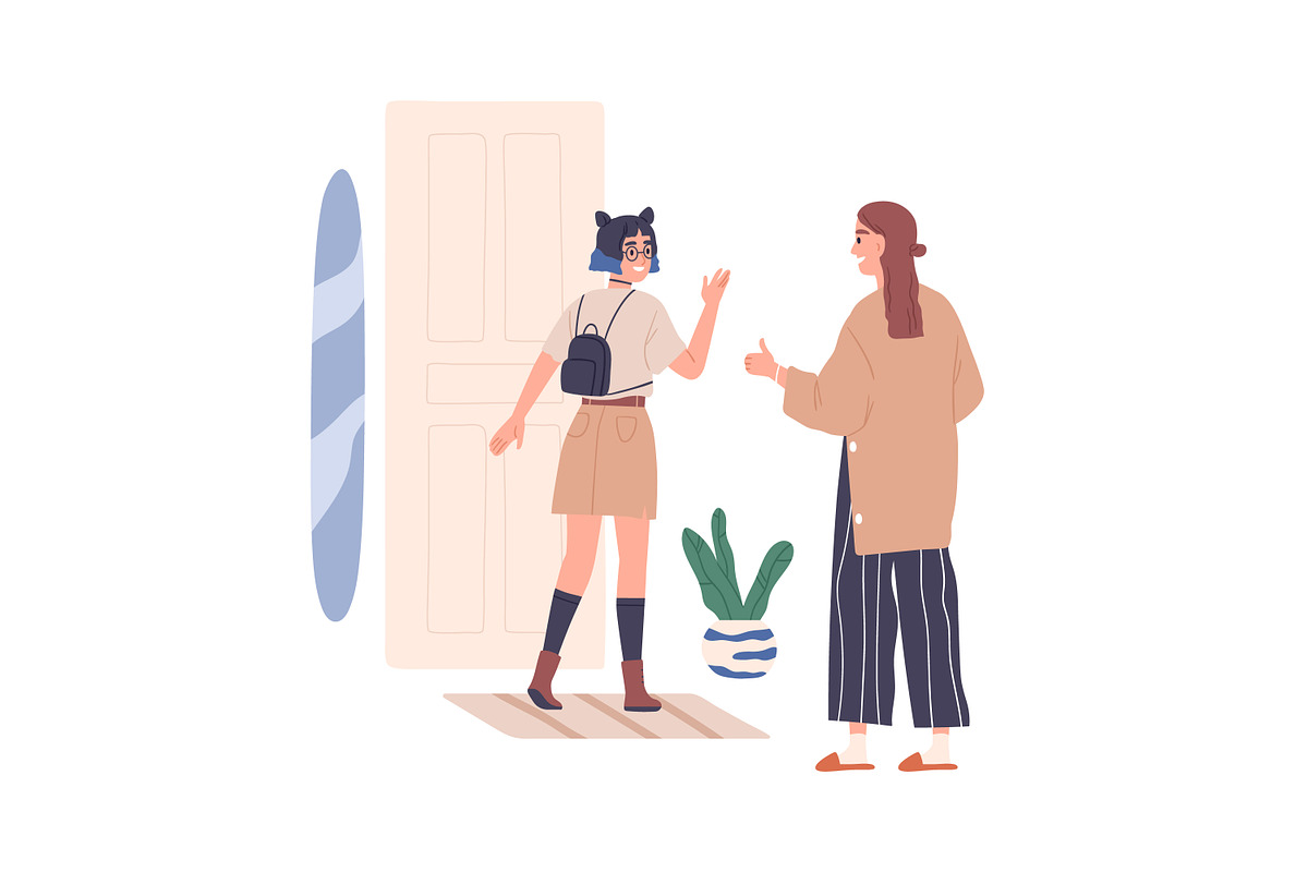 Parent - teenager relationships set, a Person Illustration by Good Studio (Photo 7 of 9)