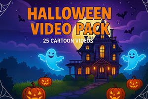 Halloween Cartoon Video Backgrounds, a Scene 3D Model by MarisoArt