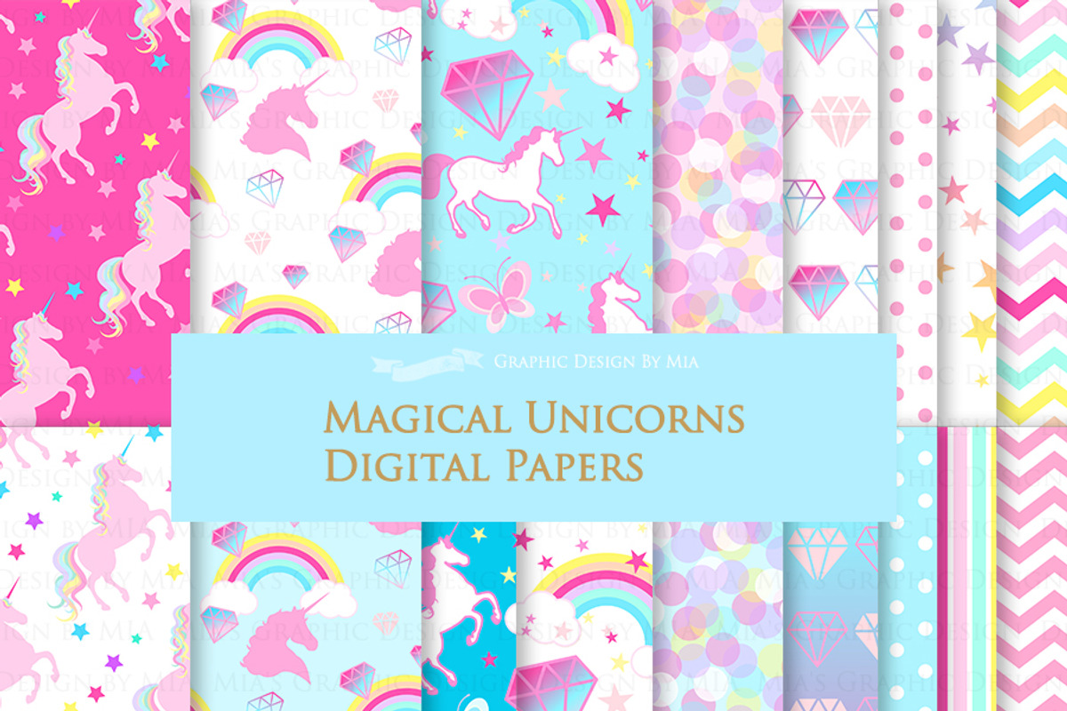Magical Unicorns, Einhorn, Pink, an Illustration by Mia's Graphic Design (Photo 7 of 9)