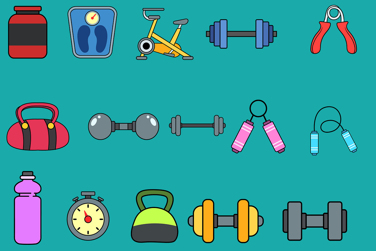 Gym Equipment Illustration Pack, an Illustration by baii09 (Photo 2 of 2)