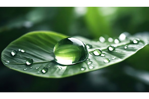 A vibrant green leaf with water, a Nature Photo by Igor Tichonow