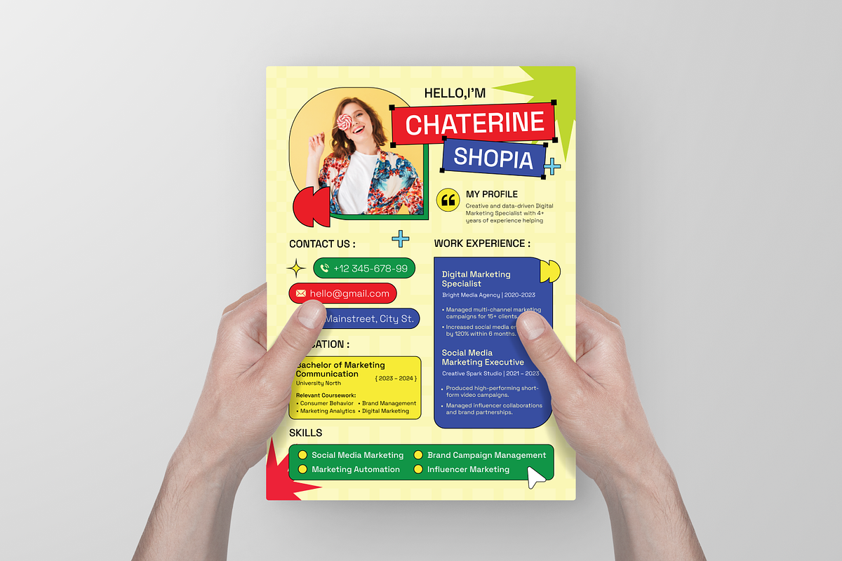 Playful Digital Marketing CV Resume, a Resume Template by Annora Studio (Photo 5 of 6)