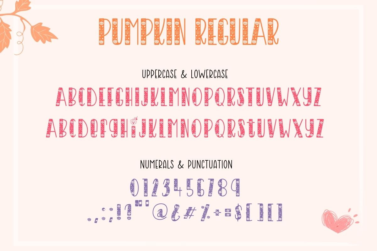 Pumpkin - Cute Decorative Font, a Symbol Font by AnningArts (Photo 7 of 7)