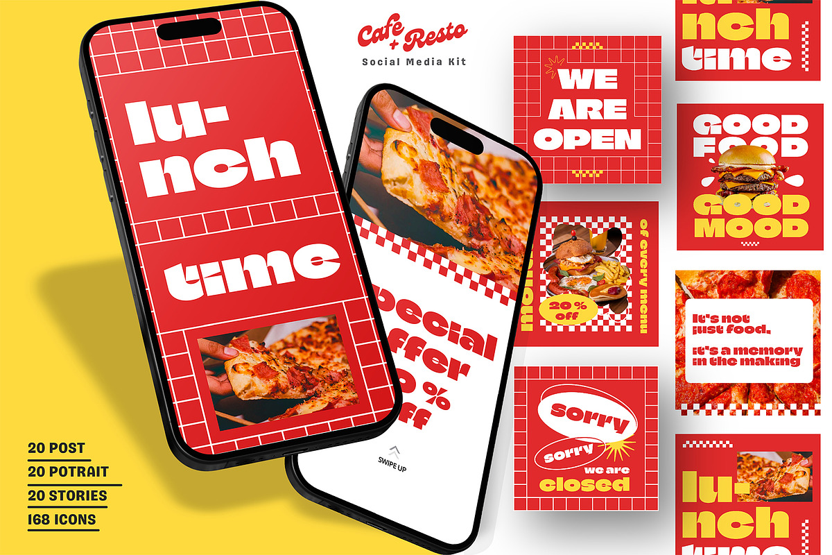 Canva | Restaurant Instagram Kit, a Social Media Template by Jiwstudio (Photo 7 of 14)