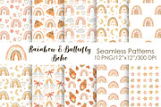 Watercolor Boho rainbow & butterfly, a Decorative Illustration by Kira Konoshenko (Thumbnail 6 of 16)