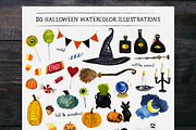 50 halloween watercolors, a Decorative Illustration by Foxtail Pine Studio (Thumbnail 1 of 4)