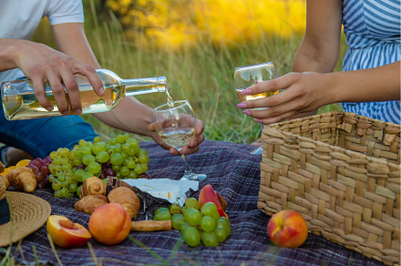 A man and a woman are drinking wine, a Person Photo by yanadjana