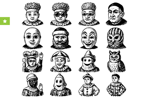 Vintage Character Mask Collection