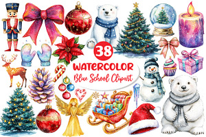 Glitter Christmas Sublimation Clipar, an Illustration by Dream Creation