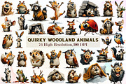 Quirky Woodland Animals PNG Clipart, an Illustration by Sublimation Artist (Thumbnail 1 of 7)