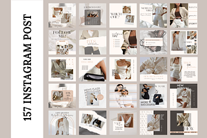 NEUTRAL Instagram Templates Bundle