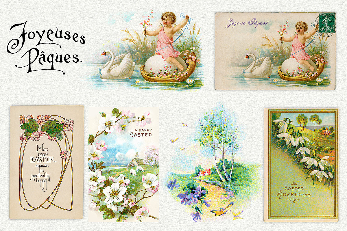 Vintage Easter Illustrations, a Seasonal Illustration by French Kiss Collections (Photo 7 of 16)