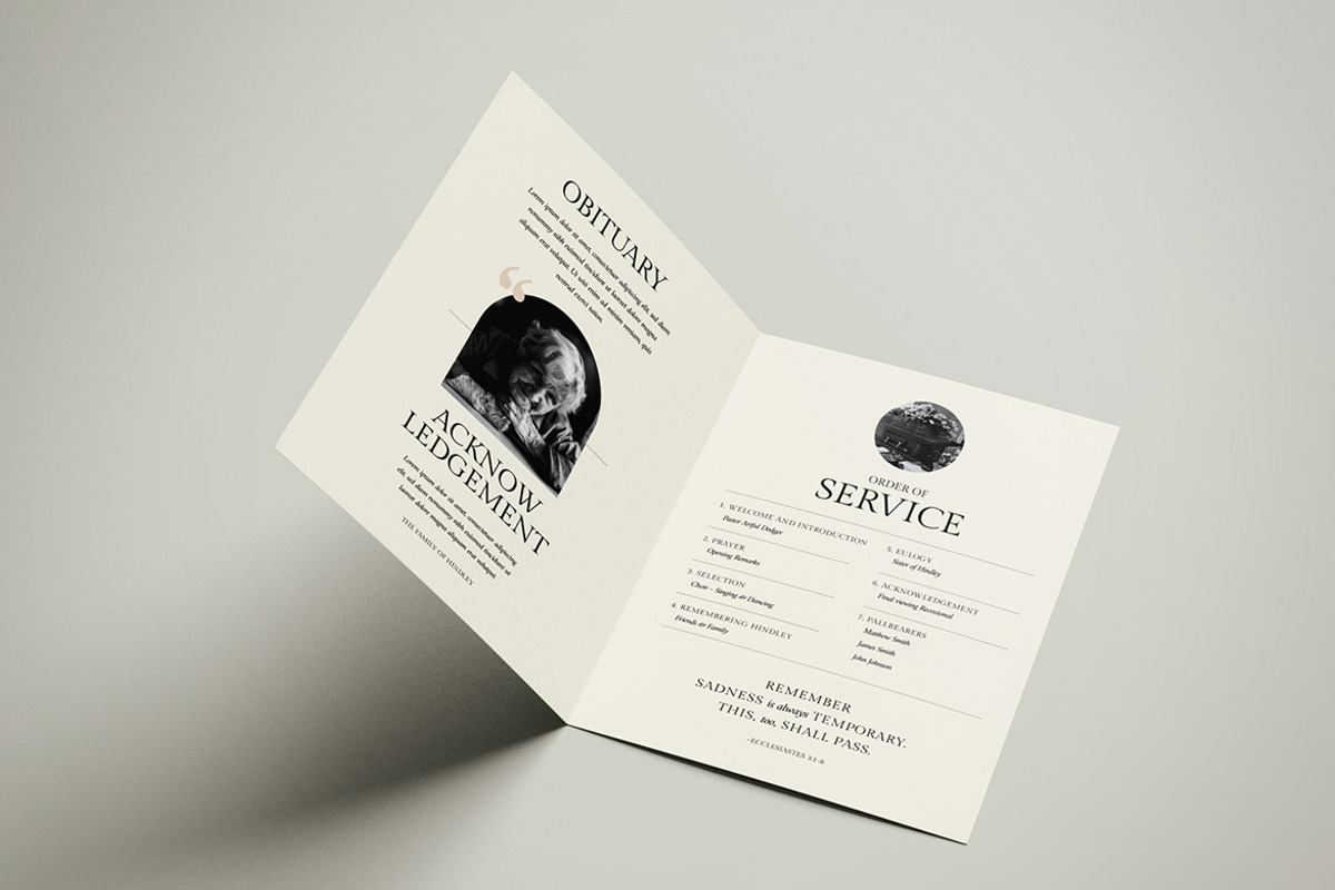 Funeral Program Template, an Invitation Template by Vynetta (Photo 3 of 4)