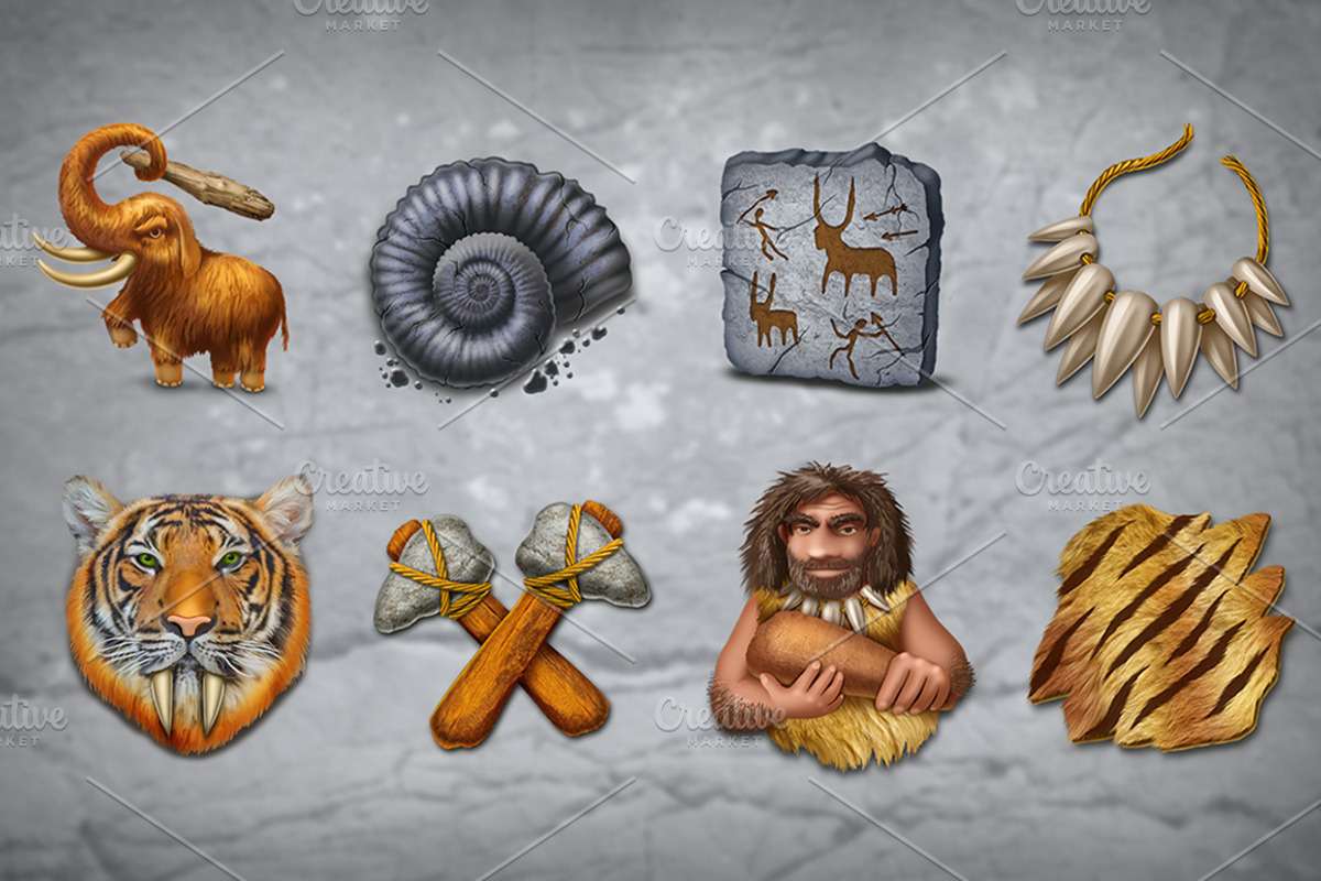 Stone Age Icons set, a Graphic by Artha Design Studio