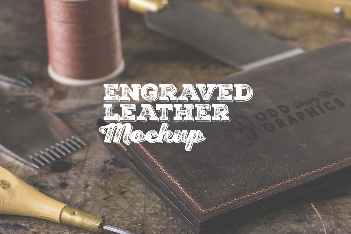 Engraved Leather Mockup, a Mockup by Angelo Barrientos (Photo 1 of 4)