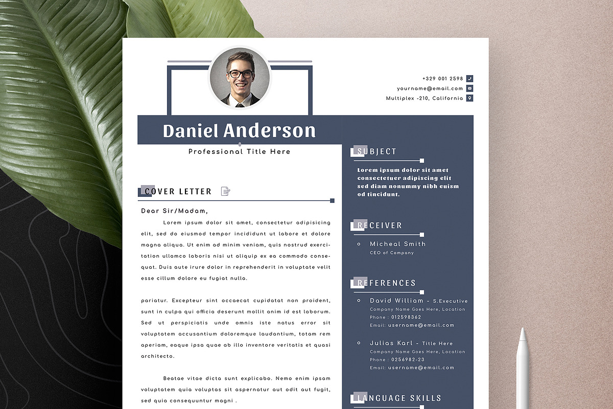Resume Cv Template Word Apple Pages, a Resume Template by Tbunny (Photo 4 of 6)