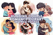 Hugging Couple Romance Clipart, a Seasonal Illustration by Creative design (Thumbnail 1 of 7)