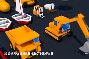 32 Low Poly Vehicles - Game Design